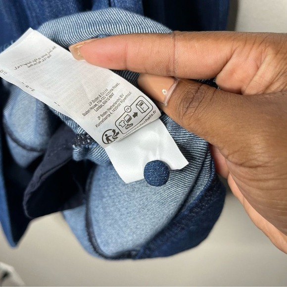 NEW Boden Women Dress 12 Denim Blouson Shift‎ Tencel Chambray Long Sleeve - Picture 11 of 16